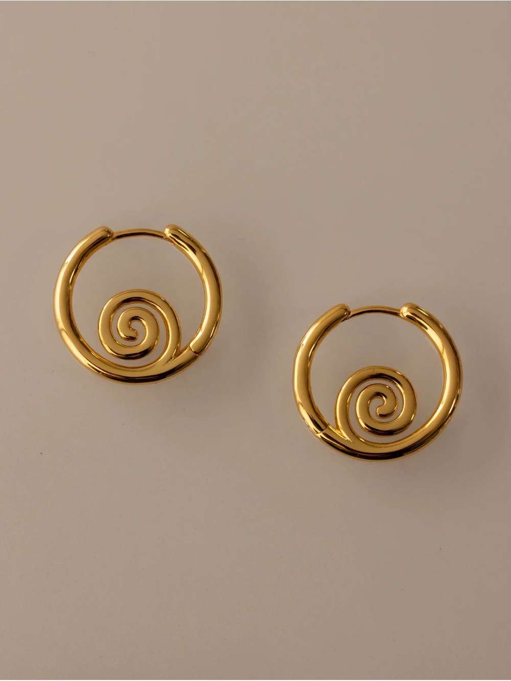 Spiral Swirl Hoops in 18K Gold